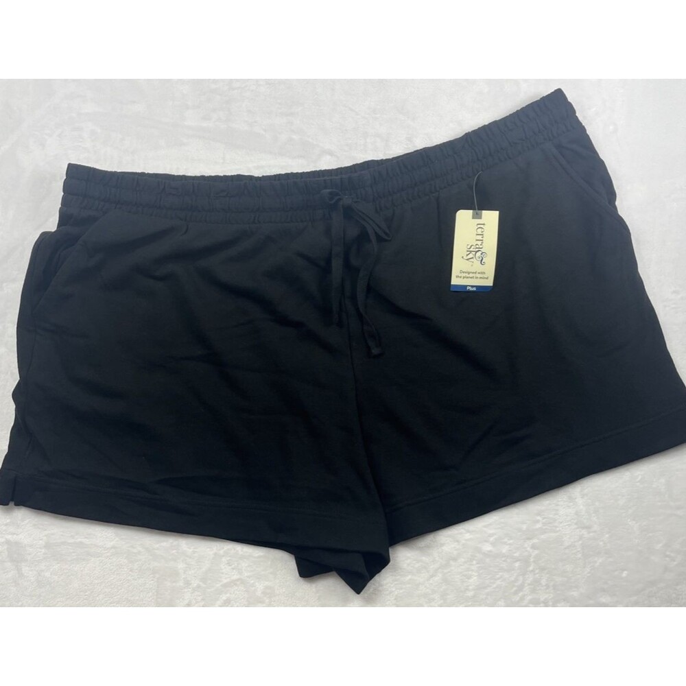 TERRA & SKY Drawcord Knit Shorts Sweat Black Size 4X 28W-30W NEW - Picture 2 of 10